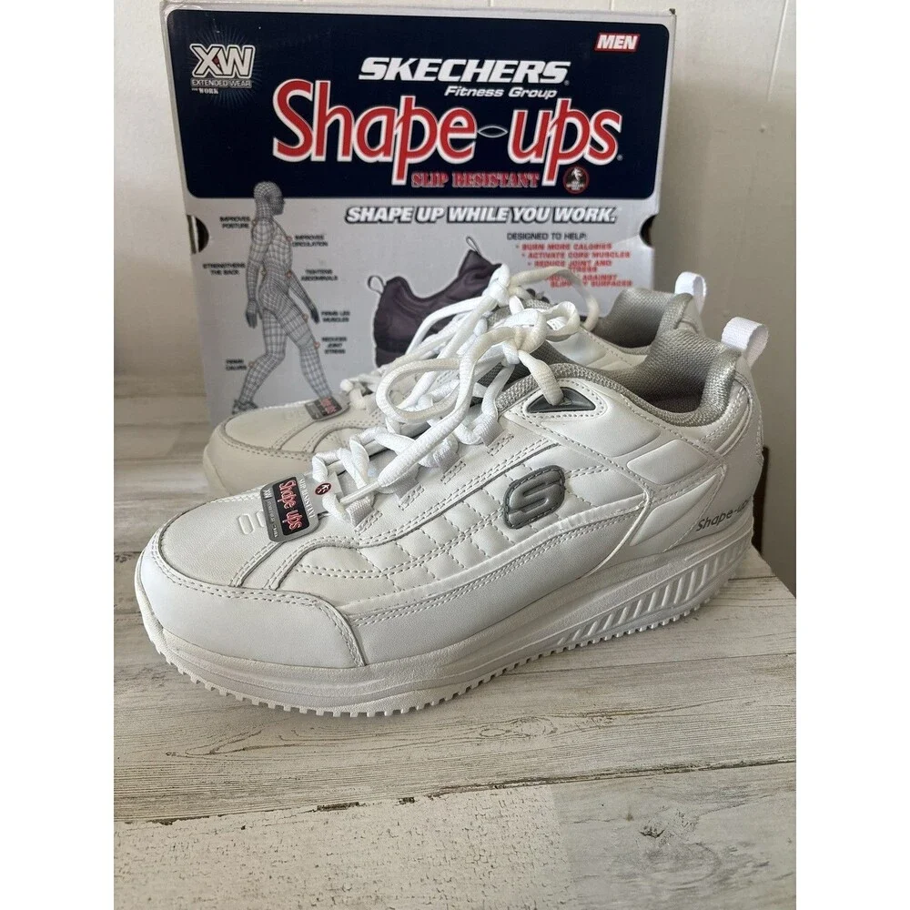 Skechers Shape Ups XT White Toning Shoes Slip Resistant - New In Box - Men’s 10